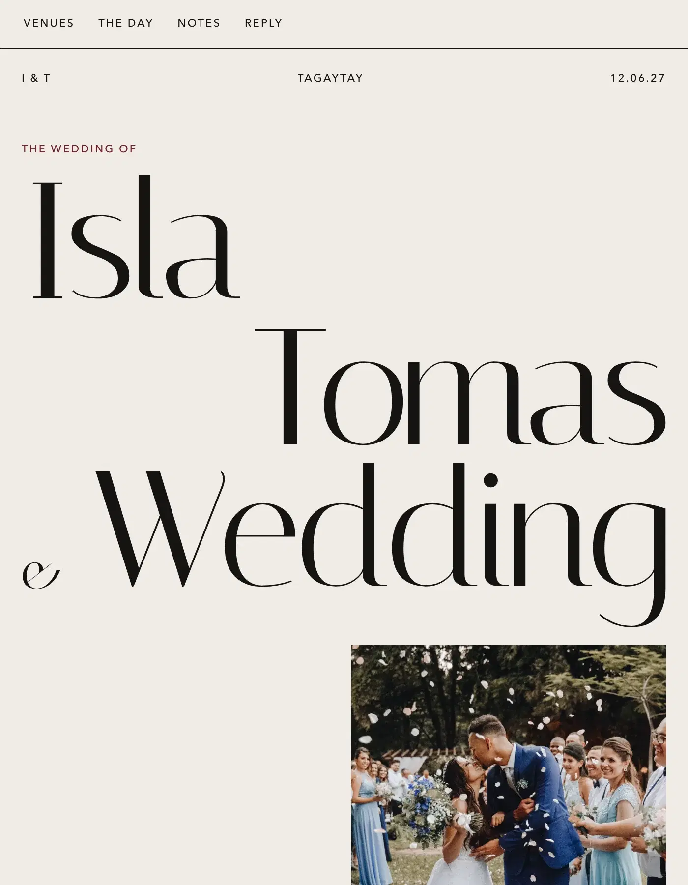 Maison sample invitation for Isla & Tomas